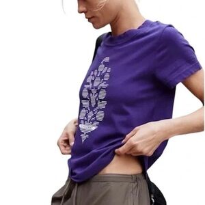 NWOT Free People FP Movement Game Time Logo Tee in Purple